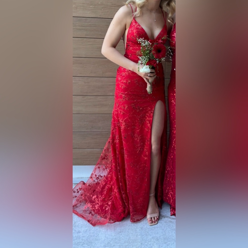 SOLD Amarra Red Prom Dress - Picture 2 of 13